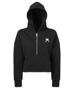 Belmo CoolWick Women's Cropped Half-Zip Bowling Hoodie - Black