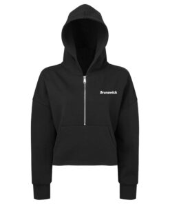 Brunswick CoolWick Women's Cropped Half-Zip Bowling Hoodie - Black