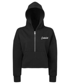 CoolWick CoolWick Women's Cropped Half-Zip Bowling Hoodie - Black