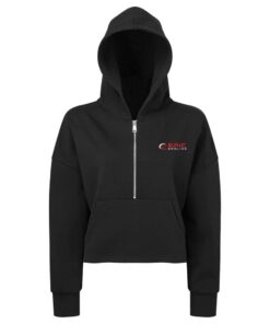 Epic CoolWick Women's Cropped Half-Zip Bowling Hoodie - Black