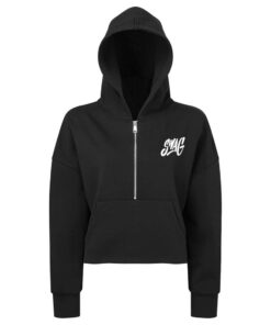 Swag CoolWick Women's Cropped Half-Zip Bowling Hoodie - Black