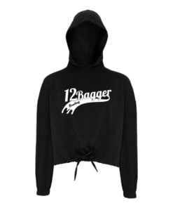 12Bagger CoolWick Women's Cropped Bowling Hoodie - Black
