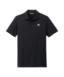 Belmo CoolWick TravisMathew Oceanside Geo Bowling Polo - Black Aegean Blue