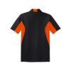 CoolWick Men's Tall Side Blocked Micropique Bowling Polo - Black/Deep Orange (back)