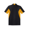 CoolWick Men's Tall Side Blocked Micropique Bowling Polo - Black/Gold (back)
