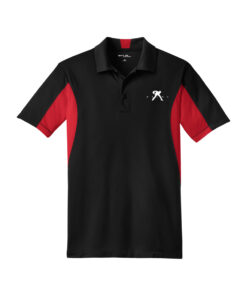 Belmo CoolWick Men's Tall Side Blocked Micropique Bowling Polo - Black/True Red
