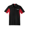 CoolWick CoolWick Men's Tall Side Blocked Micropique Bowling Polo - Black/True Red