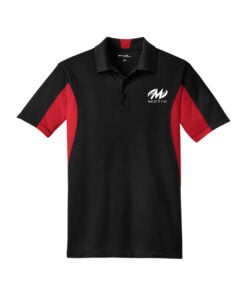 Motiv CoolWick Men's Tall Side Blocked Micropique Bowling Polo - Black/True Red