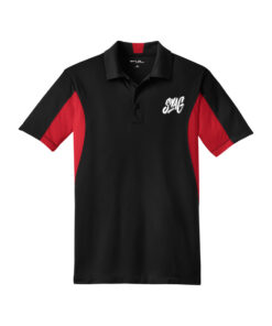 Swag CoolWick Men's Tall Side Blocked Micropique Bowling Polo - Black/True Red