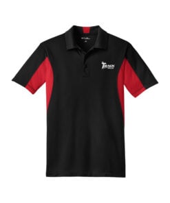 Track CoolWick Men's Tall Side Blocked Micropique Bowling Polo - Black/True Red