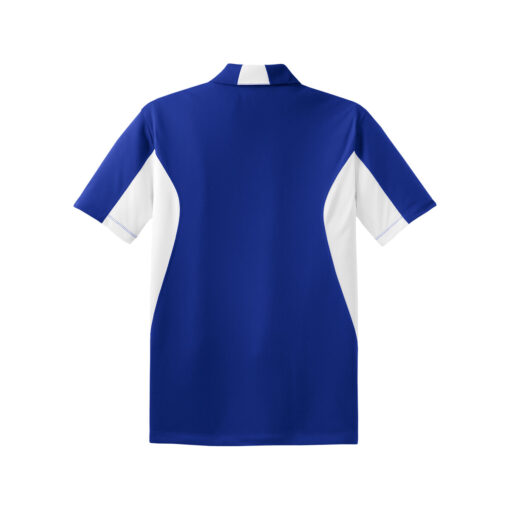 CoolWick Men's Tall Side Blocked Micropique Bowling Polo - True Royal/White (back)