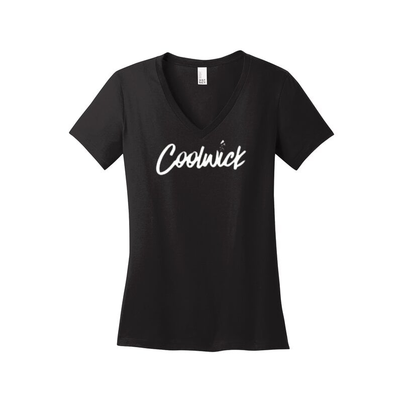 CoolWick CoolWick Women's V-Neck Bowling T-Shirt - Jet Black