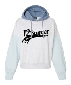 12Bagger CoolWick Women's Colorblock Crop Bowling Hoodie - Arctic Blue