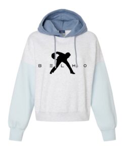 Belmo CoolWick Women's Colorblock Crop Bowling Hoodie - Arctic Blue