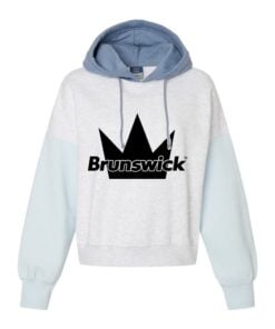 Brunswick CoolWick Women's Colorblock Crop Bowling Hoodie - Arctic Blue