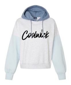 CoolWick CoolWick Women's Colorblock Crop Bowling Hoodie - Arctic Blue