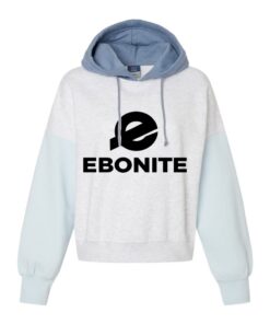 Ebonite CoolWick Women's Colorblock Crop Bowling Hoodie - Arctic Blue