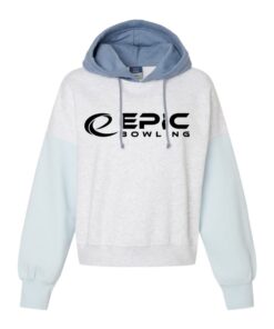 Epic CoolWick Women's Colorblock Crop Bowling Hoodie - Arctic Blue