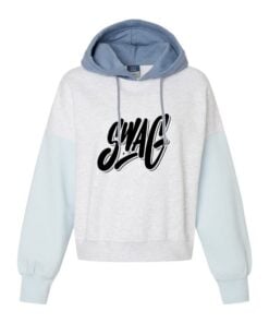 Swag CoolWick Women's Colorblock Crop Bowling Hoodie - Arctic Blue