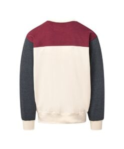 CoolWick Men's Otto Colorblock Crewneck Bowling Sweatshirt back - Biking Red/ Charcoal