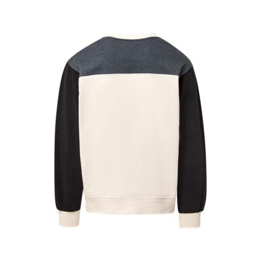 CoolWick Men's Otto Colorblock Crewneck Bowling Sweatshirt back - Charcoal/ Black