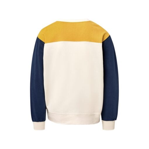 CoolWick Men's Otto Colorblock Crewneck Bowling Sweatshirt back - Ginger/ Navy
