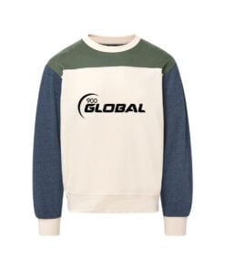 900 Global CoolWick Men's Otto Colorblock Crewneck Bowling Sweatshirt - Vintage Olive/ Navy Heather