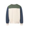 CoolWick Men's Otto Colorblock Crewneck Bowling Sweatshirt back - Vintage Olive/ Navy Heather