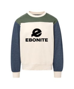 Ebonite CoolWick Men's Otto Colorblock Crewneck Bowling Sweatshirt - Vintage Olive/ Navy Heather