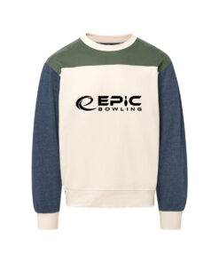 Epic CoolWick Men's Otto Colorblock Crewneck Bowling Sweatshirt - Vintage Olive/ Navy Heather