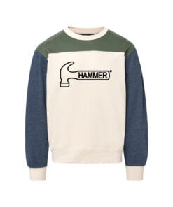 Hammer CoolWick Men's Otto Colorblock Crewneck Bowling Sweatshirt - Vintage Olive/ Navy Heather
