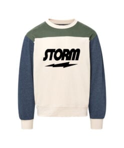 Storm CoolWick Men's Otto Colorblock Crewneck Bowling Sweatshirt - Vintage Olive/ Navy Heather