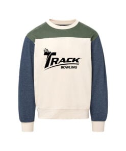 Track CoolWick Men's Otto Colorblock Crewneck Bowling Sweatshirt - Vintage Olive/ Navy Heather