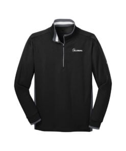 900 Global CoolWick Men's Nike Dri-FIT 1/2-Zip Bowling Pullover - Black/ Dark Grey/ White