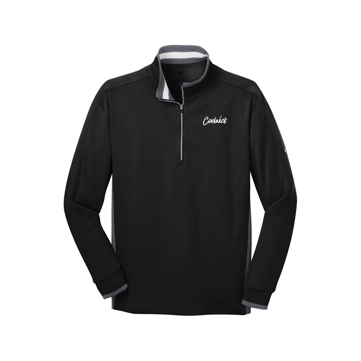 CoolWick CoolWick Men's Nike Dri-FIT 1/2-Zip Bowling Pullover - Black/ Dark Grey/ White
