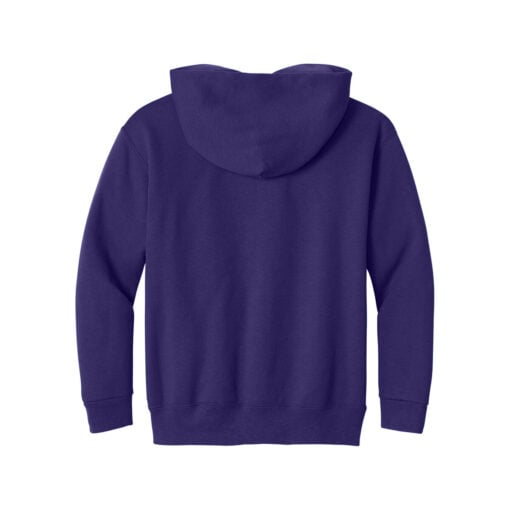 CoolWick Youth NuBlend Pullover Bowling Hoodie back - Deep Purple