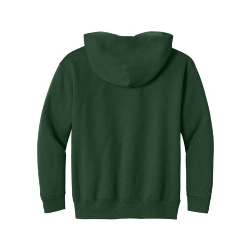 CoolWick Youth NuBlend Pullover Bowling Hoodie back - Forest Green