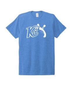 Kristina Cox KC Logo CoolWick Bowling Tri Blend T-Shirt Azure Blue
