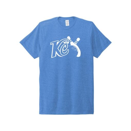 Kristina Cox KC Logo CoolWick Bowling Tri Blend T-Shirt Azure Blue