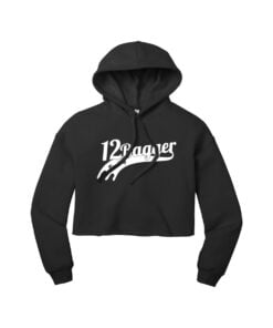 12Bagger CoolWick Women's Sponge Fleece Cropped Bowling Hoodie - Black