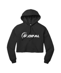 900 Global CoolWick Women's Sponge Fleece Cropped Bowling Hoodie - Black