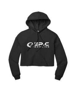 Epic CoolWick Women's Sponge Fleece Cropped Bowling Hoodie - Black