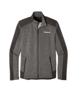 900 Global CoolWick Men's Grid Fleece Bowling Jacket - Grey Smoke Heather/Grey Smoke