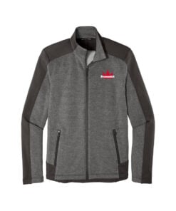 Brunswick CoolWick Men's Grid Fleece Bowling Jacket - Grey Smoke Heather/Grey Smoke
