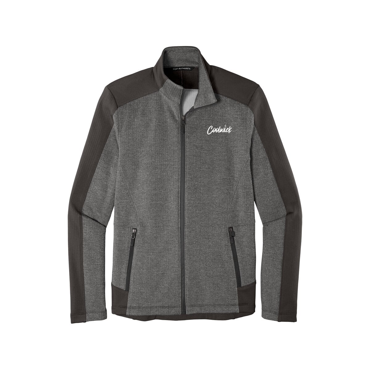 CoolWick CoolWick Men's Grid Fleece Bowling Jacket - Grey Smoke Heather/Grey Smoke