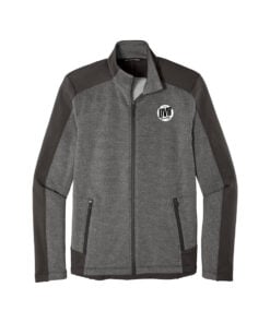 DV8 CoolWick Men's Grid Fleece Bowling Jacket - Grey Smoke Heather/Grey Smoke