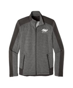Motiv CoolWick Men's Grid Fleece Bowling Jacket - Grey Smoke Heather/Grey Smoke