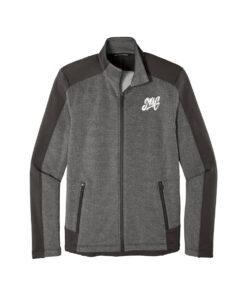 Swag CoolWick Men's Grid Fleece Bowling Jacket - Grey Smoke Heather/Grey Smoke