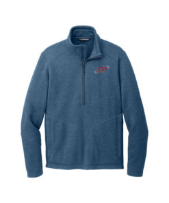 Columbia 300 CoolWick Men's Arc Bowling Sweater 1/4 Zip Pullover - Insignia Blue Heather
