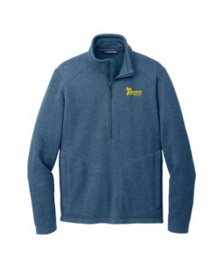 Track CoolWick Men's Arc Bowling Sweater 1/4 Zip Pullover - Insignia Blue Heather